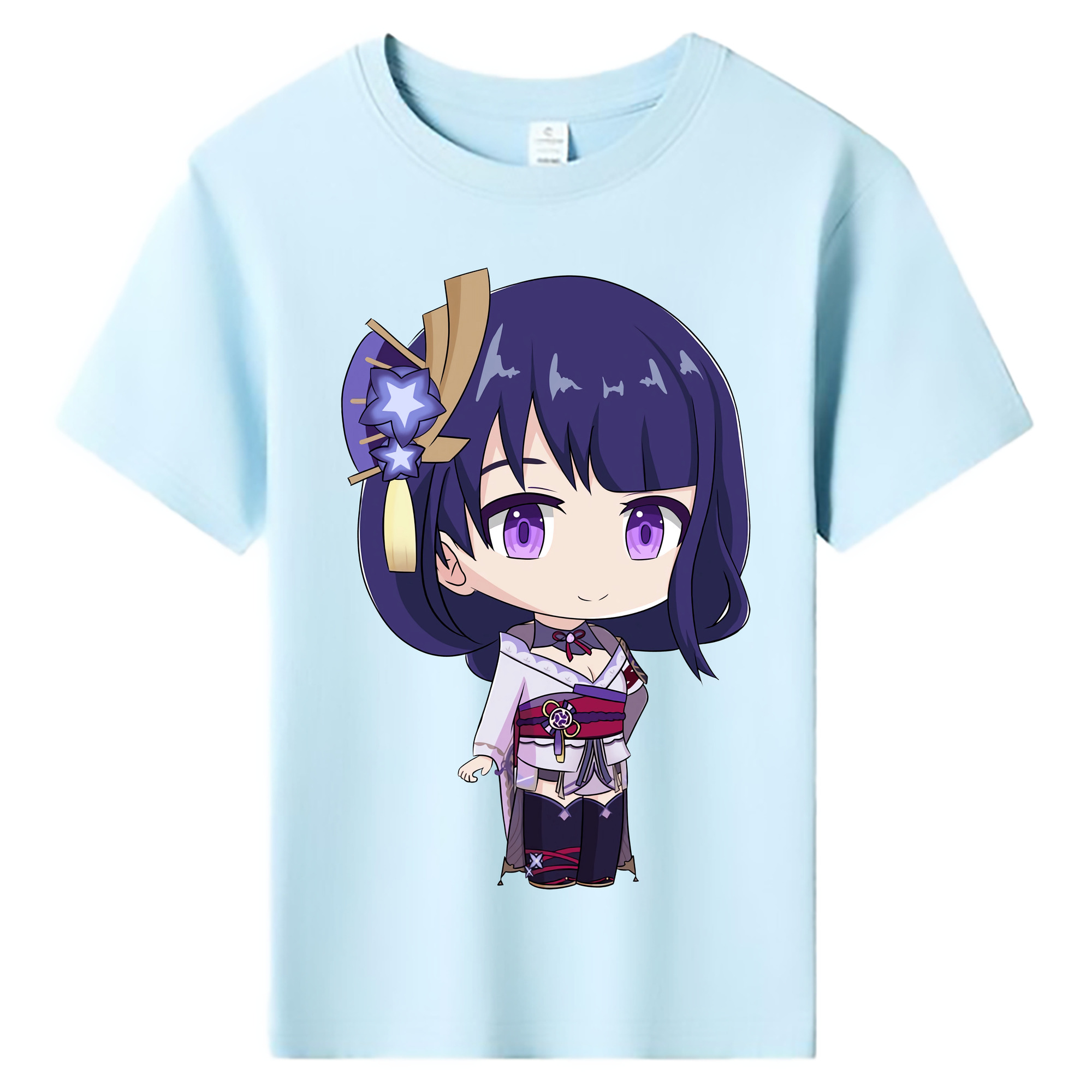げんし神 雷電将軍 らいでんしょうぐん genshin Raiden Shogun 綿100％キッズTシャツ（フロントプリント）